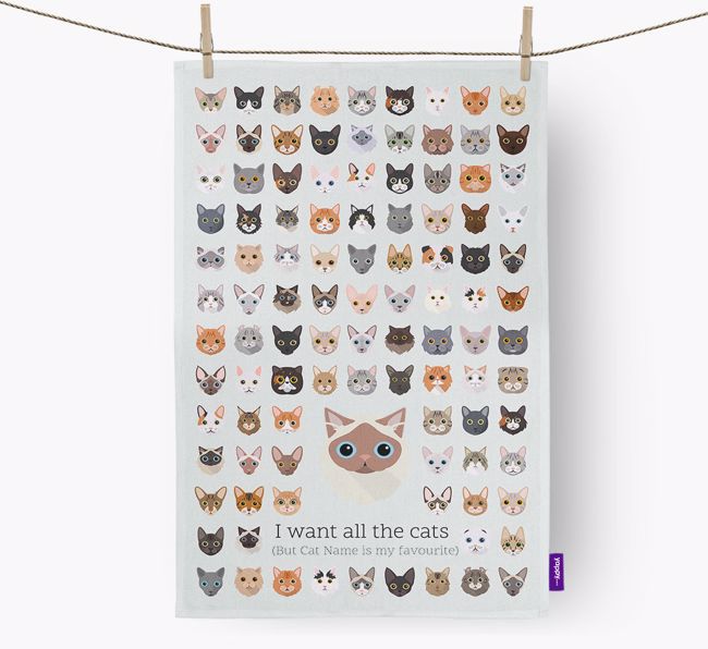 'I Want All the Dogs' - Personalised {breedFullName} Tea Towel